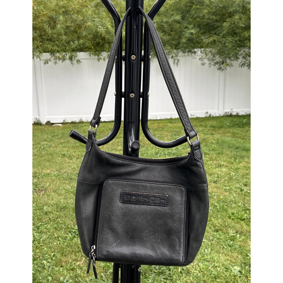 Fossil Black Leather Medium Shoulder Bag Purse Front Flap Pocket Back Organizer - Picture 1 of 10